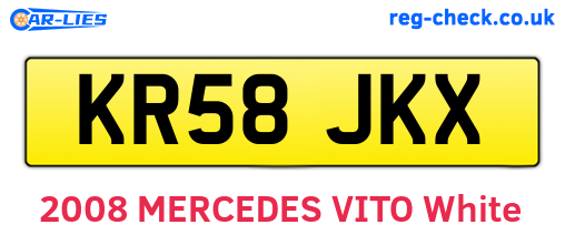 KR58JKX are the vehicle registration plates.