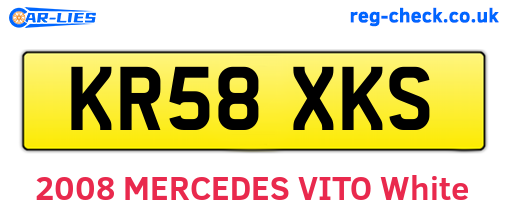 KR58XKS are the vehicle registration plates.