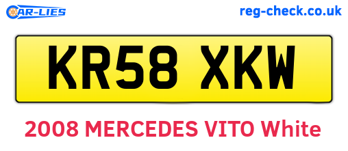 KR58XKW are the vehicle registration plates.