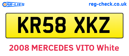 KR58XKZ are the vehicle registration plates.