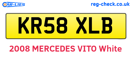 KR58XLB are the vehicle registration plates.