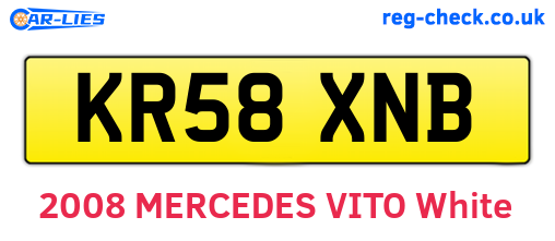 KR58XNB are the vehicle registration plates.