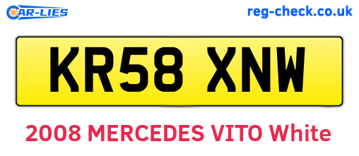 KR58XNW are the vehicle registration plates.