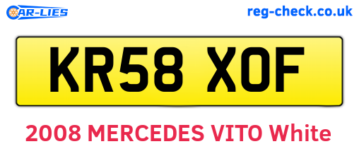KR58XOF are the vehicle registration plates.