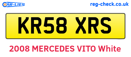 KR58XRS are the vehicle registration plates.