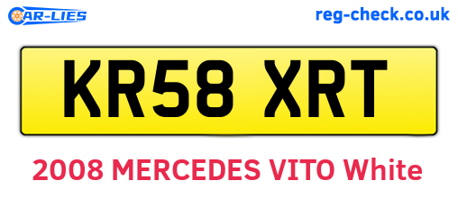 KR58XRT are the vehicle registration plates.