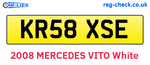 KR58XSE are the vehicle registration plates.