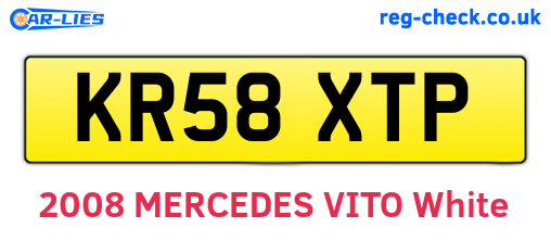 KR58XTP are the vehicle registration plates.