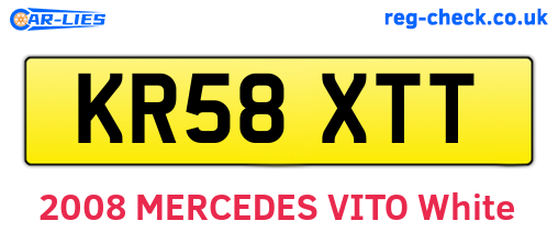 KR58XTT are the vehicle registration plates.