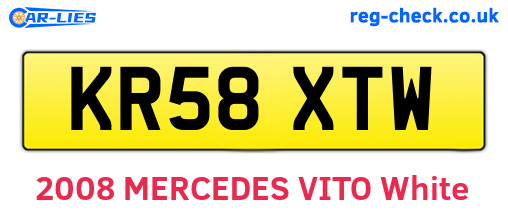 KR58XTW are the vehicle registration plates.