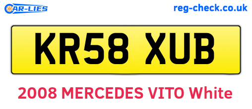 KR58XUB are the vehicle registration plates.