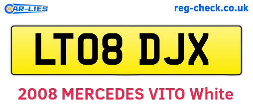 LT08DJX are the vehicle registration plates.
