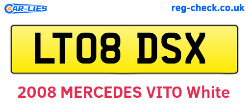 LT08DSX are the vehicle registration plates.