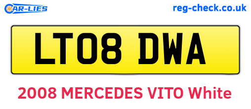 LT08DWA are the vehicle registration plates.