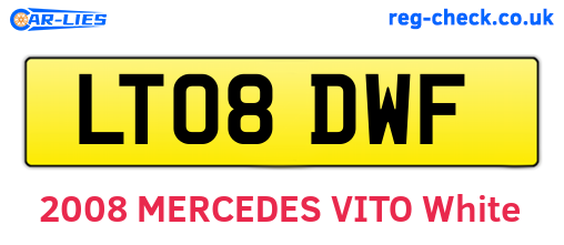 LT08DWF are the vehicle registration plates.