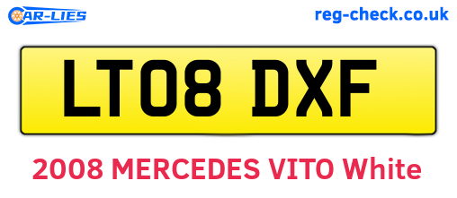 LT08DXF are the vehicle registration plates.