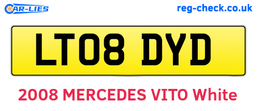 LT08DYD are the vehicle registration plates.