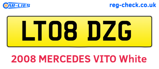 LT08DZG are the vehicle registration plates.