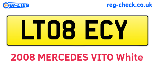 LT08ECY are the vehicle registration plates.