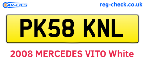PK58KNL are the vehicle registration plates.