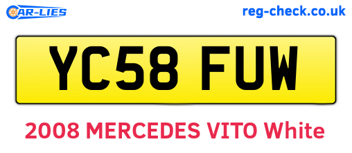 YC58FUW are the vehicle registration plates.