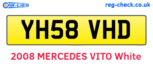 YH58VHD are the vehicle registration plates.