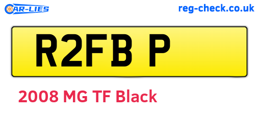 R2FBP are the vehicle registration plates.