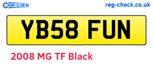YB58FUN are the vehicle registration plates.