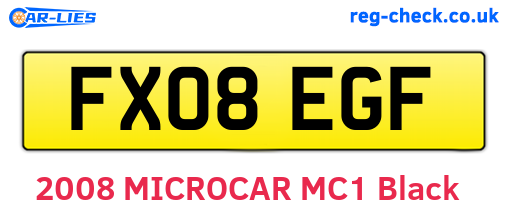 FX08EGF are the vehicle registration plates.