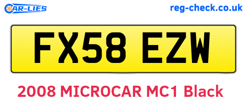 FX58EZW are the vehicle registration plates.
