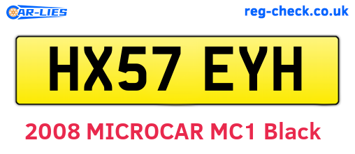 HX57EYH are the vehicle registration plates.