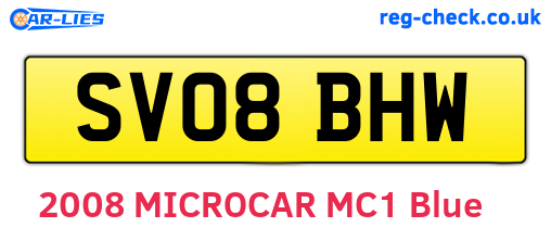 SV08BHW are the vehicle registration plates.