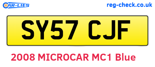 SY57CJF are the vehicle registration plates.