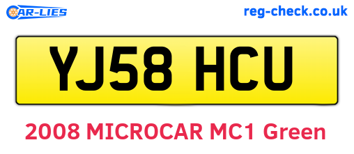 YJ58HCU are the vehicle registration plates.