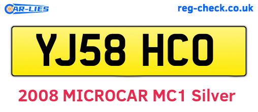 YJ58HCO are the vehicle registration plates.