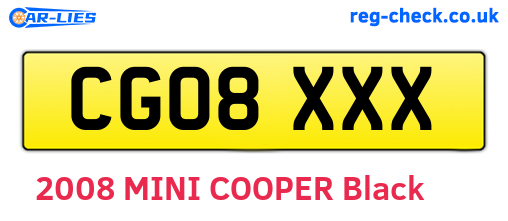 CG08XXX are the vehicle registration plates.