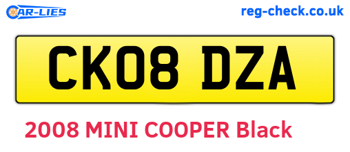 CK08DZA are the vehicle registration plates.