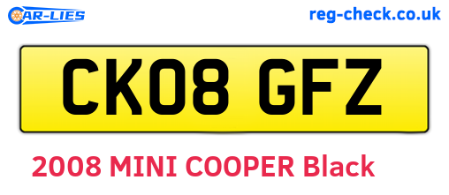 CK08GFZ are the vehicle registration plates.