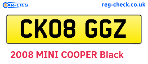 CK08GGZ are the vehicle registration plates.