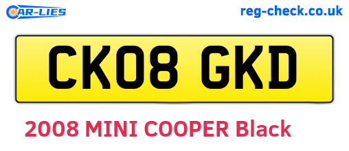 CK08GKD are the vehicle registration plates.