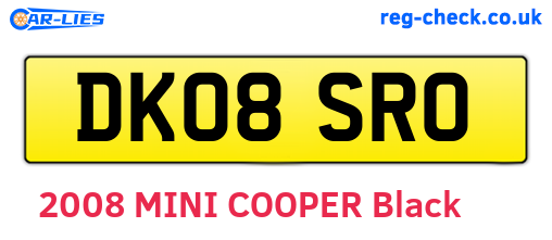 DK08SRO are the vehicle registration plates.