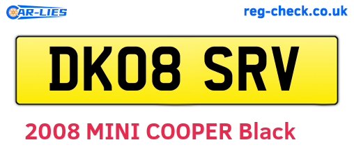 DK08SRV are the vehicle registration plates.