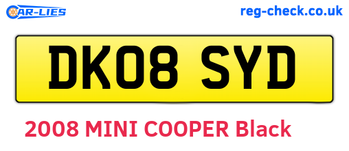 DK08SYD are the vehicle registration plates.