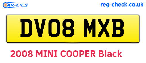 DV08MXB are the vehicle registration plates.