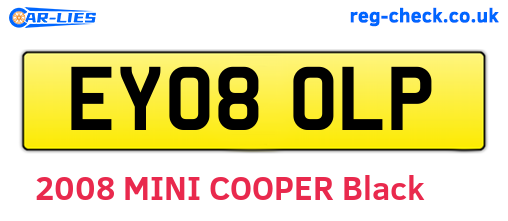 EY08OLP are the vehicle registration plates.