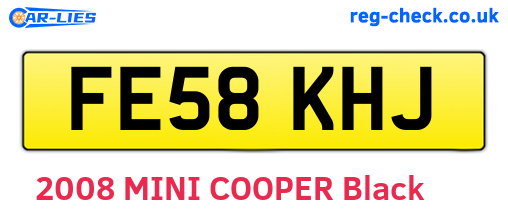 FE58KHJ are the vehicle registration plates.