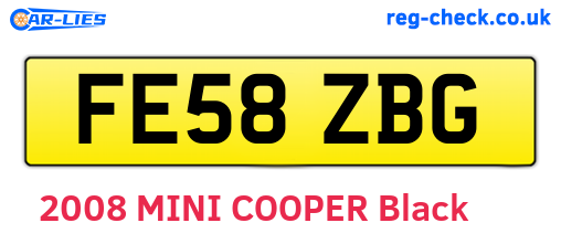 FE58ZBG are the vehicle registration plates.