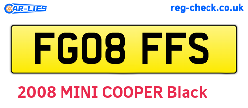 FG08FFS are the vehicle registration plates.