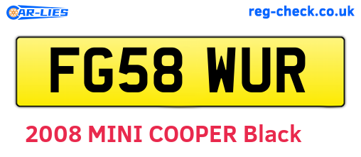 FG58WUR are the vehicle registration plates.