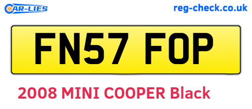 FN57FOP are the vehicle registration plates.